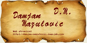 Damjan Mazulović vizit kartica
